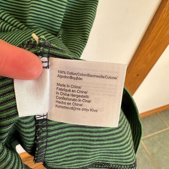 Brooks Brothers 346 Men’s Green and Navy Stripe Embroidered Gold Floss, Sheep, N - Picture 9 of 9